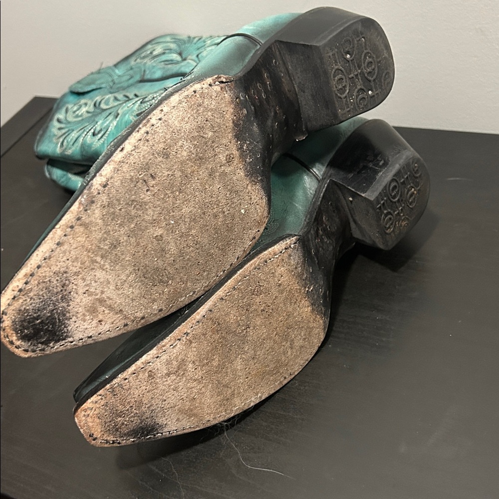 Corral Circle G Women's Turquoise 13" Top Snip Toe Boot Size 9 Coastal Cowboy - Picture 10 of 10